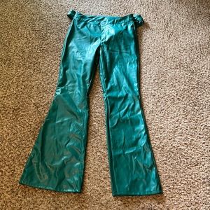 Leather like greenish pants